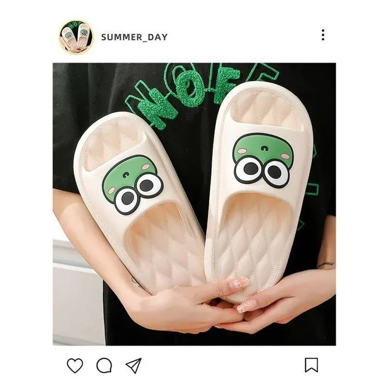 Cartoon Frog Non-Slip Slippers